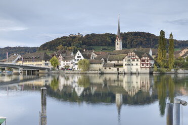 Schweiz, Thurgau, Altstadt Stein am Rhein am Morgen - MSF003174