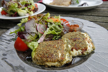 Gebackener Weichkäse mit Kürbiskruste und Salat - LB000457