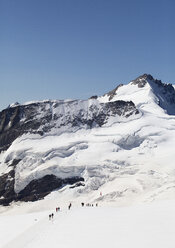 Schweiz, Berner Oberland, Aletschgletscher, Moutaineers auf dem Jungfraujoch - WWF002934