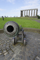 Großbritannien, Schottland, Edinburgh, Edinburgh Castle, historische Kanone - PAF000180