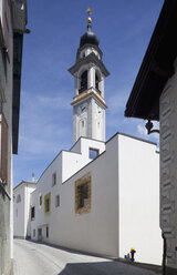 Schweiz, Graubünden, Samedan, Turm der Propsteikirche - WW002992