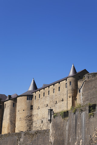 Frankreich, Champagne-Ardenne, Ardennen, Sedan, Blick auf die Burg von Sedan, lizenzfreies Stockfoto