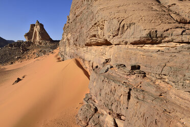 Algerien, Sahara, Tassili N'Ajjer National Park, Tadrart, Felsformationen im Oued In Djeran - ES000848