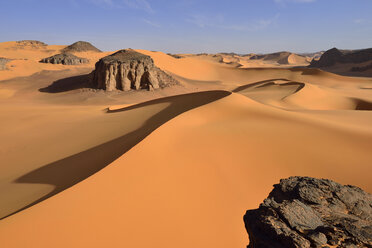 Algerien, Sahara, Tassili N'Ajjer National Park, Tadrart, Sanddünen von Moul Naga - ES000849