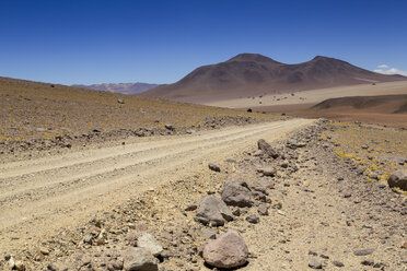 Bolivia, Atacama Desert, Dirt track through Salvador Dali Desert - STSF000259