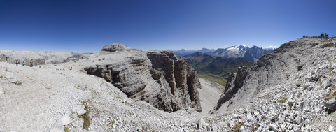 Italien, Trentino, Belluno, Berglandschaft am Pordoijoch, lizenzfreies Stockfoto