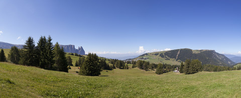 Italien, Südtirol, Seiseralm und Schlerngruppe, lizenzfreies Stockfoto