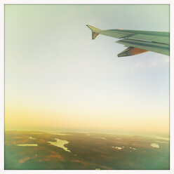 Airplane wing, flight over Canada, Nova Scotia - SEF000175