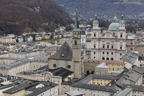 Österreich, Land Salzburg, Salzburg, Altstadt und Salzburger Dom, lizenzfreies Stockfoto