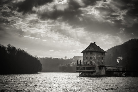 Switzerland, Canton of Schaffhausen, Schloessli Woerth, restaurant stock photo