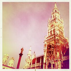 Rathaus, Frauenkirche, Mariensäule, München, Bayern, Deutschland - GSF000612