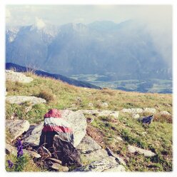 Leppner Alm, Österreich, Kärnten, das Drautal, Kreuzeckgruppe unterhalb von Scharnik, Wegweiser - BMF000819