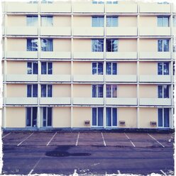 Plattenbau, Hotel, Architektur, Muster, Leipzig, Deutschland - BMF000801