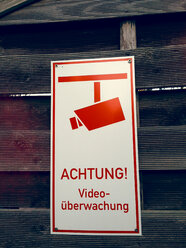Videoüberwachung, Kamera, Überwachung, Warnschild, Schild, NRW, Deutschland - ONF000265