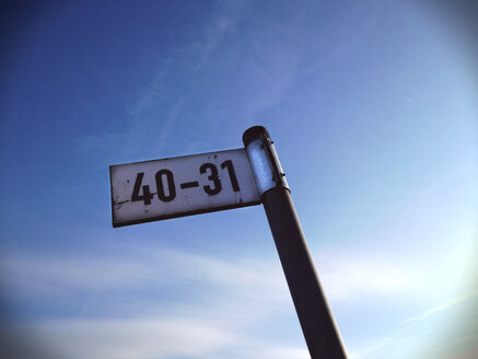 Zahlen, Hausnummern, Straßenschild, Zahlen, 40, 31, Nordrhein-Westfalen, Deutschland - ONF000266