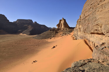 Algerien, Sahara, Nationalpark Tassili N'Ajjer, Region Tadrart, Felsformationen im Oued In Djeran - ES000952