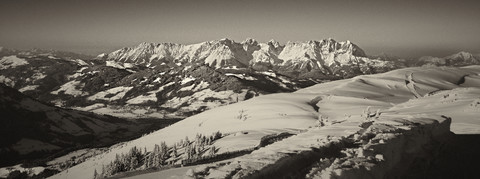 Österreich, Kitzbüheler Berge, Blick auf den Wilden Kaiser, lizenzfreies Stockfoto
