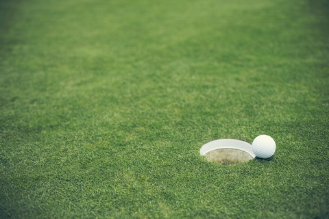 Germany, Duesseldorf, golf ball stock photo