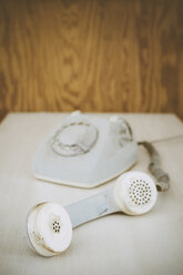 Germany, old telephone with dial plate - ELF000798