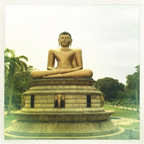 Sitzender Buddha, Viharamahadevi Park, Cinnamon Gardens, Colombo, Sri Lanka, lizenzfreies Stockfoto