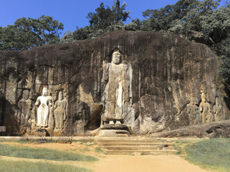 Buddha-Statuen im Buduruvagala-Tempel, Wellawaya im Bezirk Monaragala, Sri Lanka - DRF000381