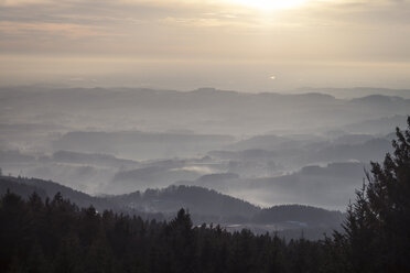 Germany, Bavaria, Sankt Englmar, View above Bavarian Forest - SBDF000434
