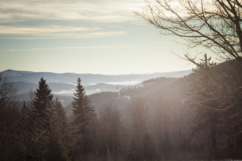 Germany, Bavaria, View from Grosser Arber above Bavarian Forest stock photo