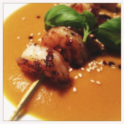 Thai curry, pumpkin soup, shrimp skewer - KSWF001208