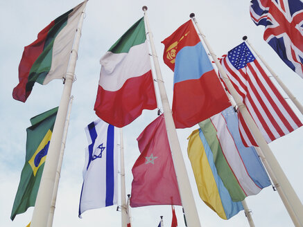 International flags in front of the ICC congress center. Berlin, Germany. - ZMF000119