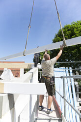 Construction of a residential house, assembling of the roof - FKF000374