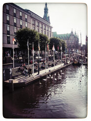 Germany, Hamburg, Inner Alster with City Hall in background - KRPF000140