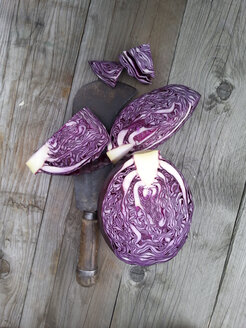 Rotkohl, hölzerner Hintergrund - CSF020642