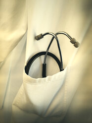 Doctor coat with stethoscope, Freiburg, Germany - DRF000452