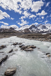 Kanada, Alberta, Rocky Mountains, Jasper National Park, Athabasca-Gletscher, Athabasca River, Schmelzwasser des Athabasca-Gletschers - FOF005606