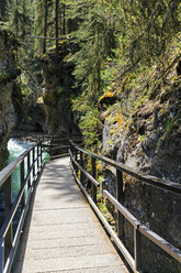 Kanada, Alberta, Banff National Park, Johnston Creek, Johnston Canyon, Fußgängerbrücke - FO005788
