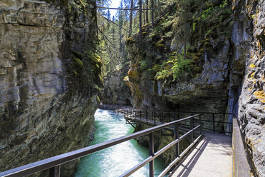 Kanada, Alberta, Banff National Park, Johnston Creek, Johnston Canyon, Fußgängerbrücke - FOF005789