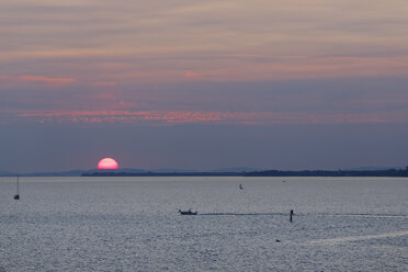 Austria, Vorarlberg, Lake Constance, View from Bregenz at sunset - SIEF004998