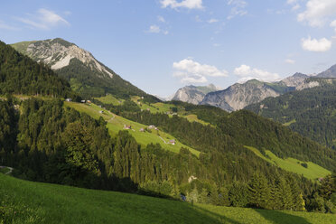 Austria, Vorarlberg, Great Walser Valley, View from Fontanella, left mountain Blasenka - SIEF004984
