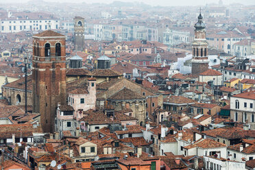 Italy, Venice, View from Campanile on house roofs - FOF005922