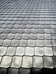 Silver-colored metallic shingles, background, structure, Germany - CSF020693