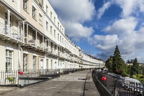 Vereinigtes Königreich, England, Bristol, Clifton, Royal York Crescent, viktorianische Architektur, lizenzfreies Stockfoto