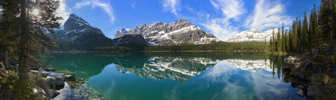 Kanada, British Columbia, Yoho Nationalpark, O'Hara-See und Berge, lizenzfreies Stockfoto