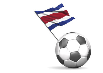 Fußball mit Flagge von Costa Rica, 3d Rendering - ALF000105