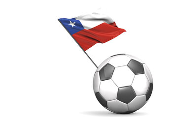 Fußball mit Flagge von Chile, 3D-Rendering - ALF000106