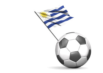 Fußball mit Flagge von Uruguay, 3d Rendering - ALF000111