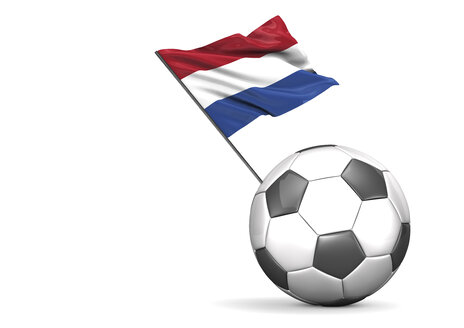 Fußball mit Flagge der Niederlande, 3D-Rendering - ALF000114