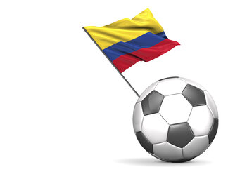 Fußball mit Flagge von Kolumbien, 3d Rendering - ALF000117