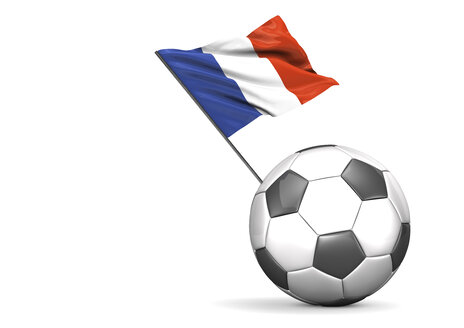 Fußball mit französischer Flagge, 3d Rendering - ALF000118