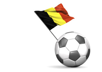 Fußball mit belgischer Flagge, 3d Rendering - ALF000119