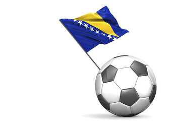 Fußball mit Flagge von Bosnien-Herzogowina, 3d Rendering - ALF000120